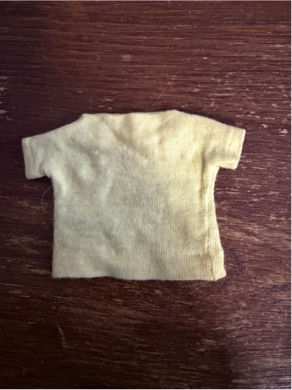 Vintage 1960s Ken By Mattel Yellow Knit Shirt Tagged Barbie Doll Clothes EXCELLE